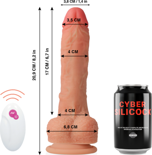 Vibrátor Cyber Silicock Mr Rick s dálkovým ovládáním a přísavkou na základně