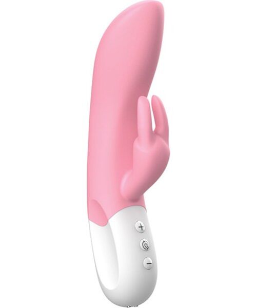 Rabbit vibrátor Liebe Mighty Rabbit se zakřiveným tělem a stimulátorem ve tvaru králíčka