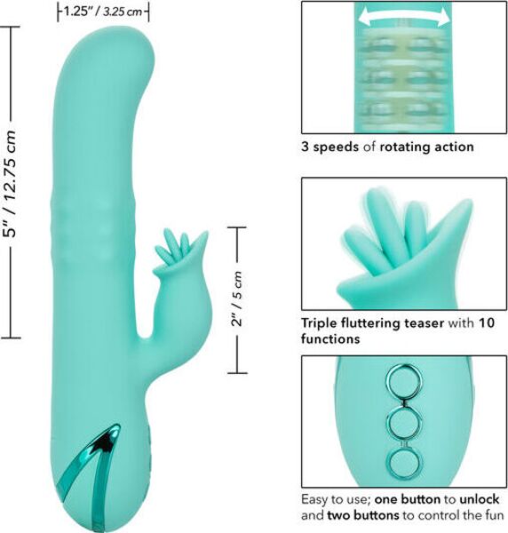 Rabbit vibrátor CalExotics Bel Air Bombshell s rotační hřídelí a vnějším stimulátorem
