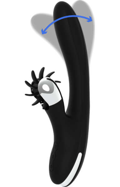 Vibrátor králíček Black&Silver Grimm Wave Function