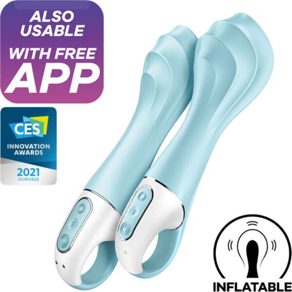 Nafukovací vibrátor pro G-bod Satisfyer Air Pump Vibrator 5+ s přídržným kroužkem