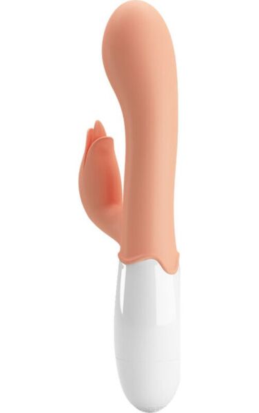 Vibrátor na bod G Pretty Love BI-014961R v tělové barvě se stimulátorem klitorisu ve tvaru květu