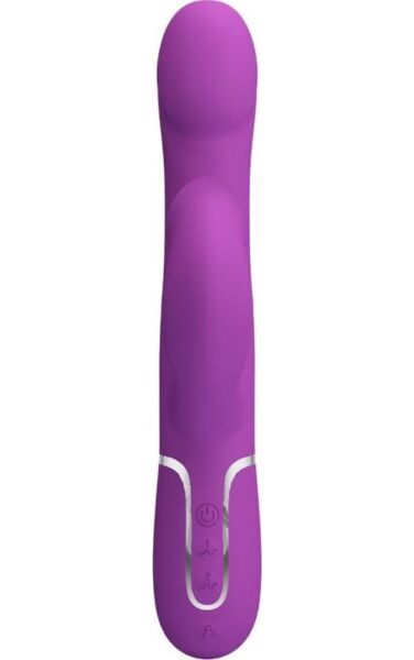Silikonový rabbit vibrátor Pretty Love BW-500012-3 se zevním raménkem a kuličkami