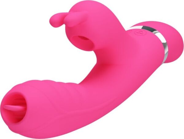 Silikonový rabbit vibrátor Pretty Love BI-014854 se stimulátorem klitorisu s poklepáváním