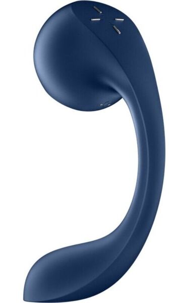 Satisfyer Pro+ Wave 4 Connect App v tmavě modré barvě, s hlavicí s tlakovými vlnami a částí pro bod G