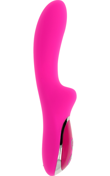 Rabbit vibrátor Ohmama Magnetic Charge 21 cm v růžové barvě s malým králíčkem