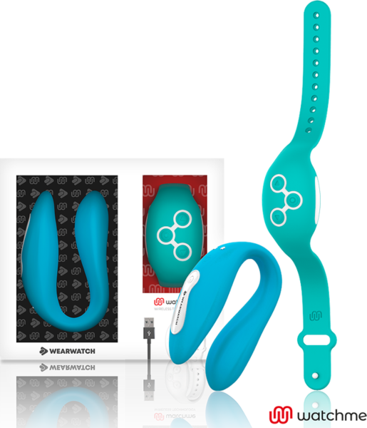 Vibrátor pro páry Wearwatch WatchMe Dual ve tvaru U s hodinkami WatchMe