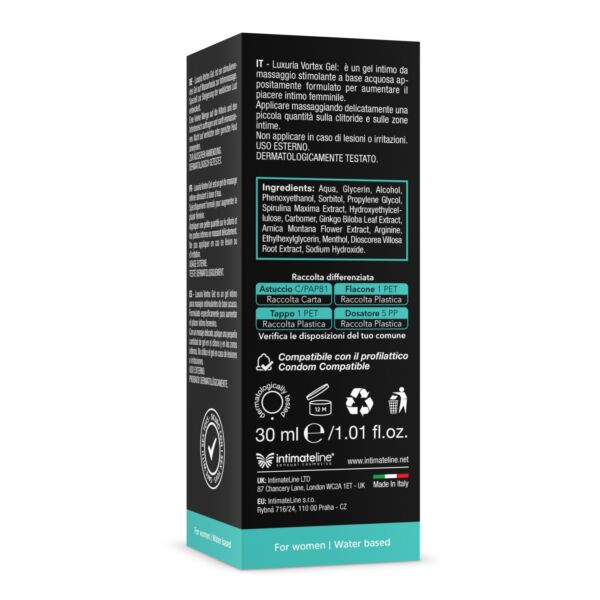 Stimulační gel IntimateLine Vortex Gel Cooling Effect, balení 30 ml