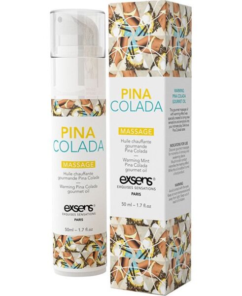 Masážní olej Exsens Warming Gourmet, v jednorázovém balení 3 ml a v lahvičce 50 ml