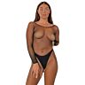 Bodystocking Lace Crotchless s dlouhým rukávem