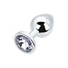 Butt Plug Toosh Metal Medium Clear Stone Plata