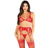 Lencería Leg Avenue Bra Top, G-string a punčochy