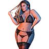 Souprava spodního prádla Loviux BRA GARTER & G-SET BLACK L/XL