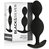 Bola Anální BLACK&SILVER Orson s 2 Vlnami 9 cm