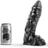 Dildo All Black 23 cm s vyznačenými žilkami