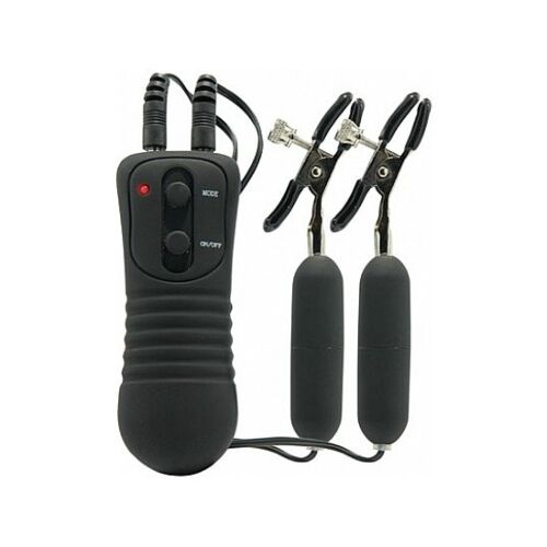 Pinzety na bradavky FETISH FANTASY s vibrací a nastavitelným napětím