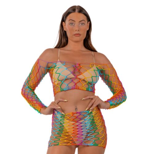 Spodní prádlo Lace Rainbow Crop Top a sukně