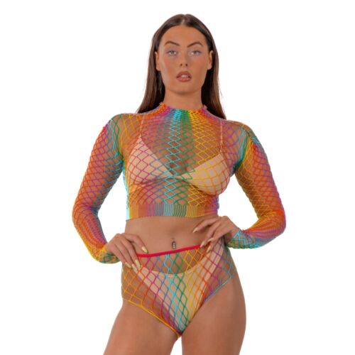 Lingerie Set Lace Rainbow Crop Top a Kalhoty