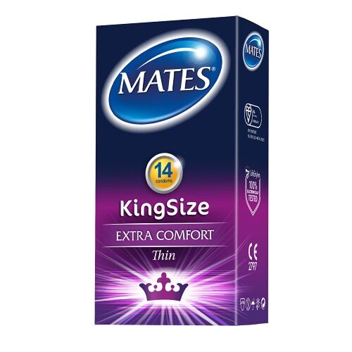 Kondomy Mates King Size s lubrikací 14 ks