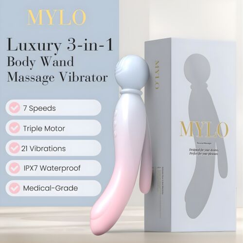 Vibrátor MYLO 3-in-1 Body Wand Massager s flexibilním designem