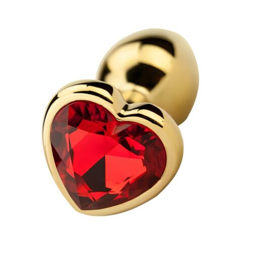 Butt Plug Precious Metals Heart Shaped s ozdobenou bází Dorado