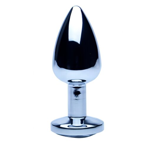 Butt Plug Precious Metals Silver Small Jewelled Base