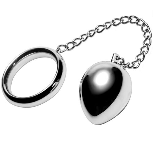 Anální kroužek Metal Hard 50mm s řetězem a kovovou kuličkou