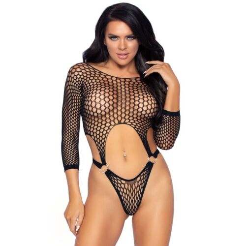 Body s dlouhým rukávem Leg Avenue s thong zadní částí