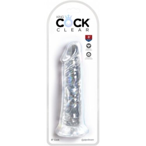 Dildo King Cock Clear 19.7 cm s realistickým designem