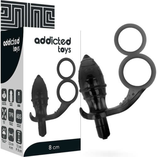 Anální plug ADDICTED TOYS s kroužkem a vibrací