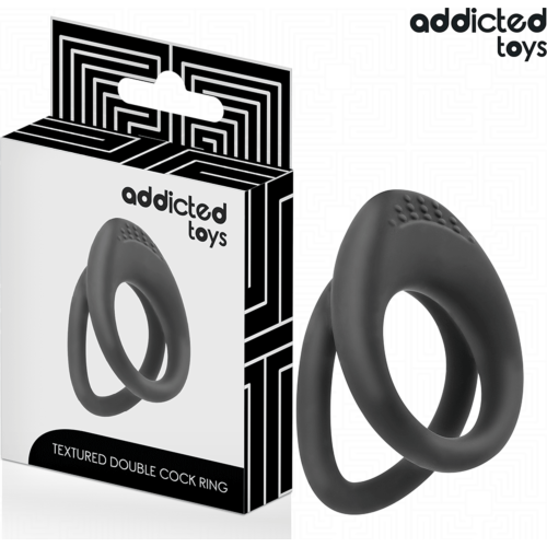 Kroužek na penis ADDICTED TOYS Dvojitý texturovaný
