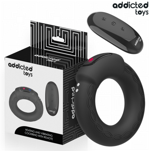 Vibrátor Kroužek Addicted Toys s hřejivým efektem a ovládáním