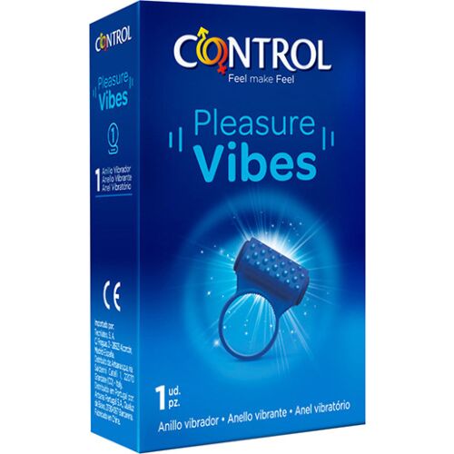 Kroužek vibrátor Control Pleasure Vibes ergonomický design