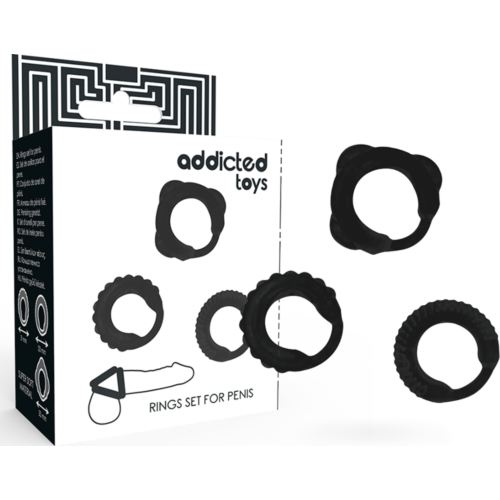 Anální kroužky ADDICTED TOYS Set 3 s bezpečným uchycením