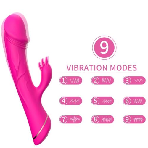 Vibrátor ARMONY DILDO RABBIT SILICONE fuchsiový