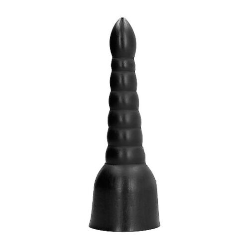 Dildo ALL BLACK 34 CM s širokým dnem