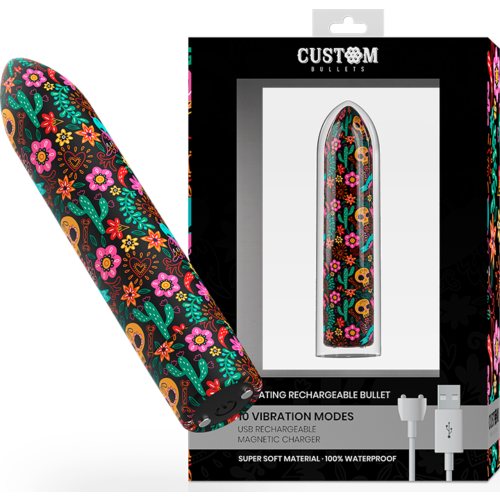 Vibrátor Custom Bullets Skull s 10 vibračními módy