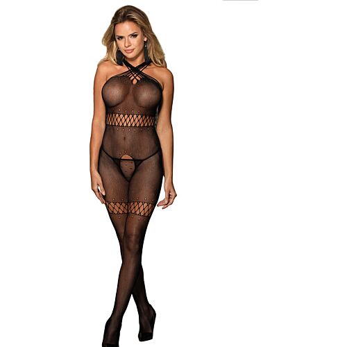 Bodystocking SUBBLIME s odvážným designem a křížovými ramínky