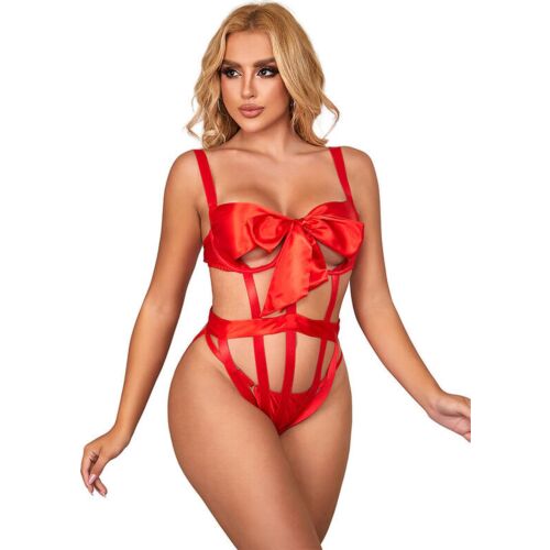 Bodysuit SUBBLIME sexy otevřený design s mašlí L XL