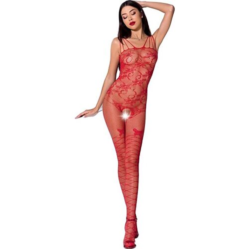 Bodystocking Passion Woman BS076 s krajkou a průsvitnostmi