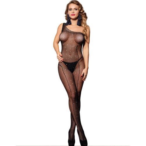 Bodystocking SUBBLIME 952037 s diamanty a asymetrickým designem
