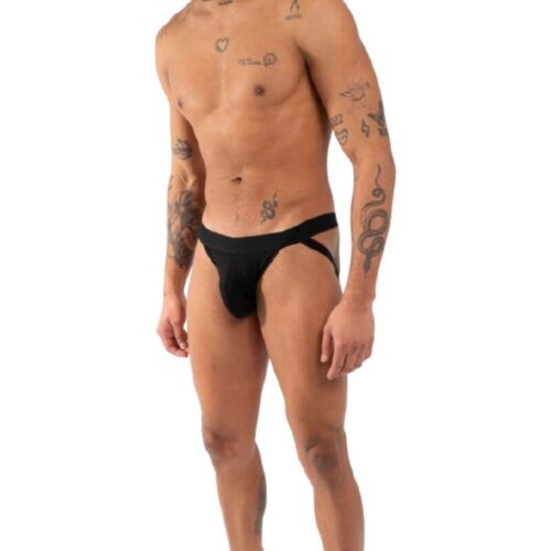 Jockstrap BURN 011 DOUBLE BLACK JOCK L s odvážným designem