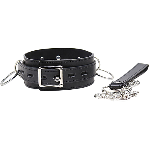 Collar Bondage OHMAMA FETISH s řemínkem a kroužky