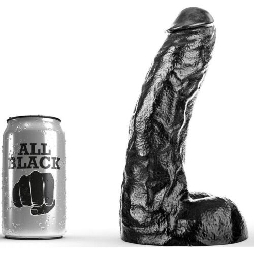 Dildo ALL BLACK 25,5 cm pro vaginální a anální použití