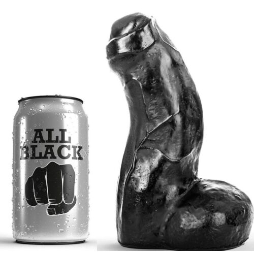 Dildo ALL BLACK 17 cm s realistickým vzhledem