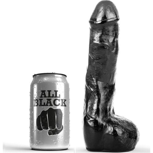 Dildo ALL BLACK 20 cm s realistickou texturou