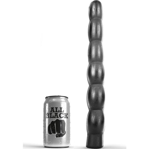 Dildo ALL BLACK 32 CM s vlnkami pro stimulaci
