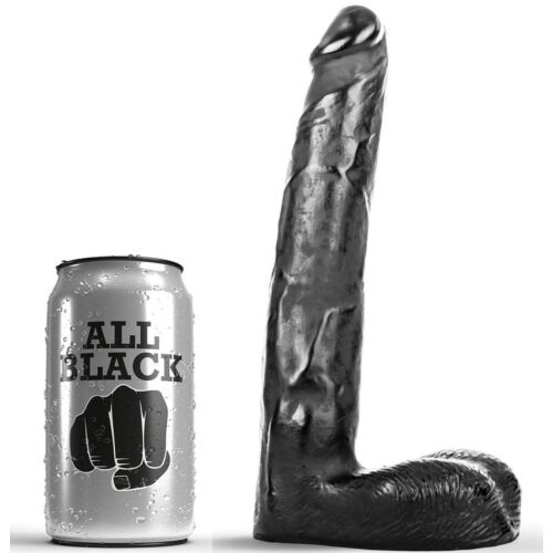 Dildo All Black 21 cm s texturou pro stimulaci