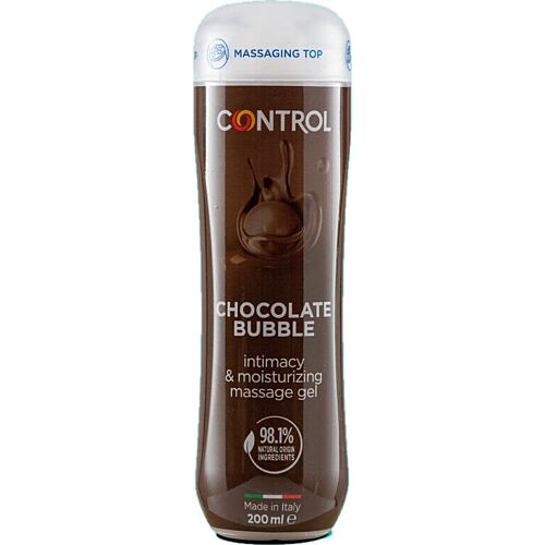 Gel de masáže Control Chocolate Bubble 200ml s masážními kuličkami