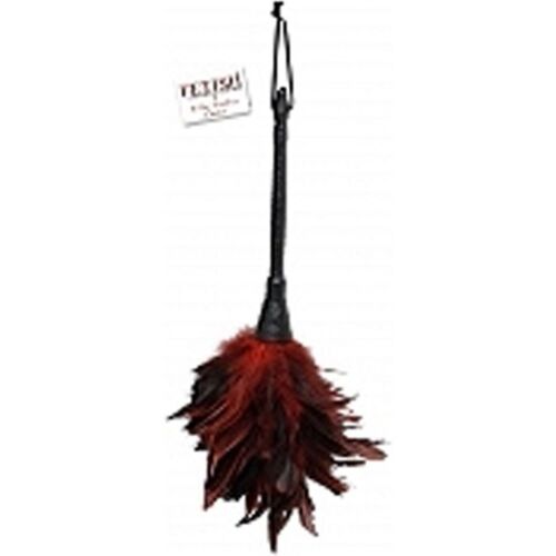 Štětce FETISH FANTASY SERIES - BLACK & RED FRISKY FEATHER TICKLER pro smyslovou stimulaci